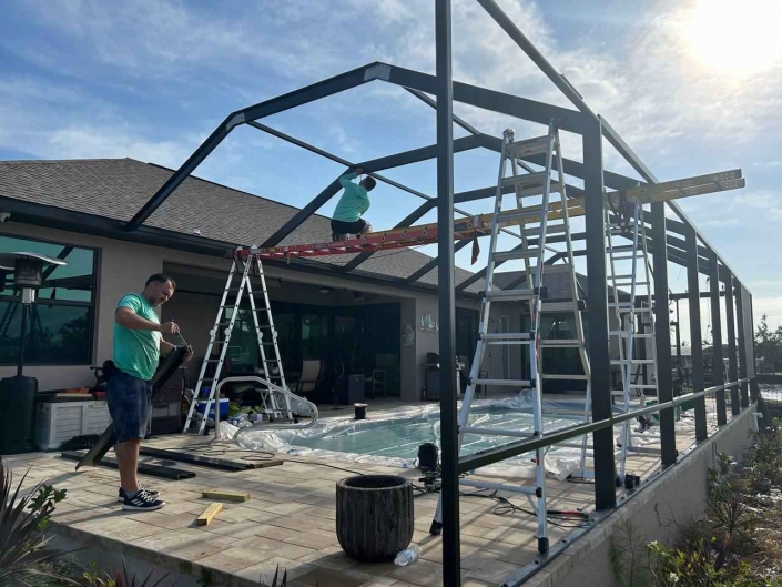 Painting Screen Pool Enclosure in Fort Myers