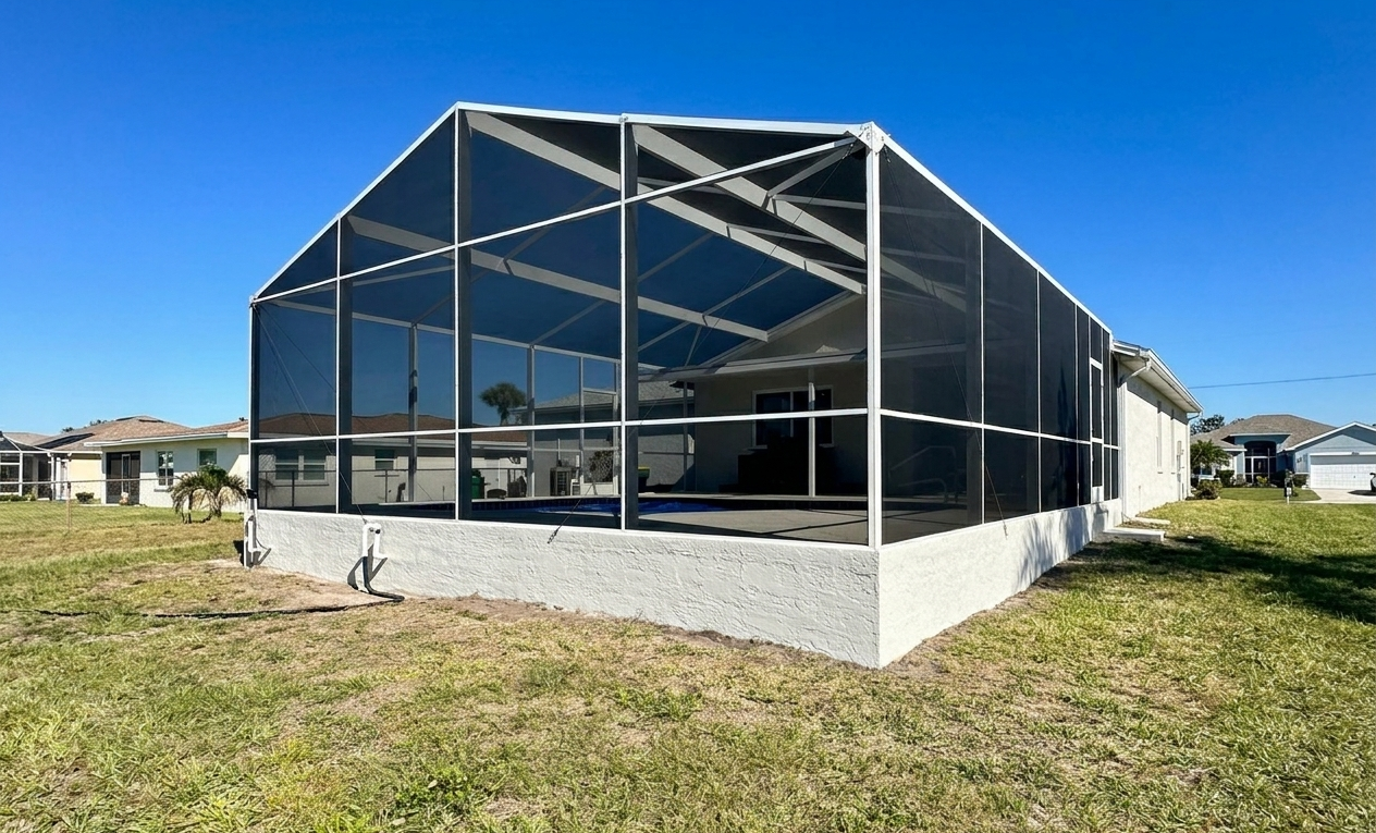 Pool Enclosure Replacement in Rotonda West, FL — New Construction by Screen Factory Florida