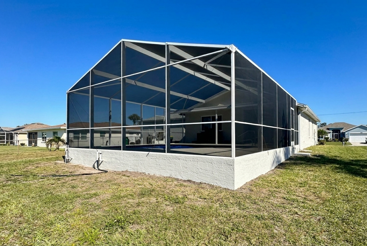 Pool Enclosure Replacement in Rotonda West, FL — New Construction by Screen Factory Florida