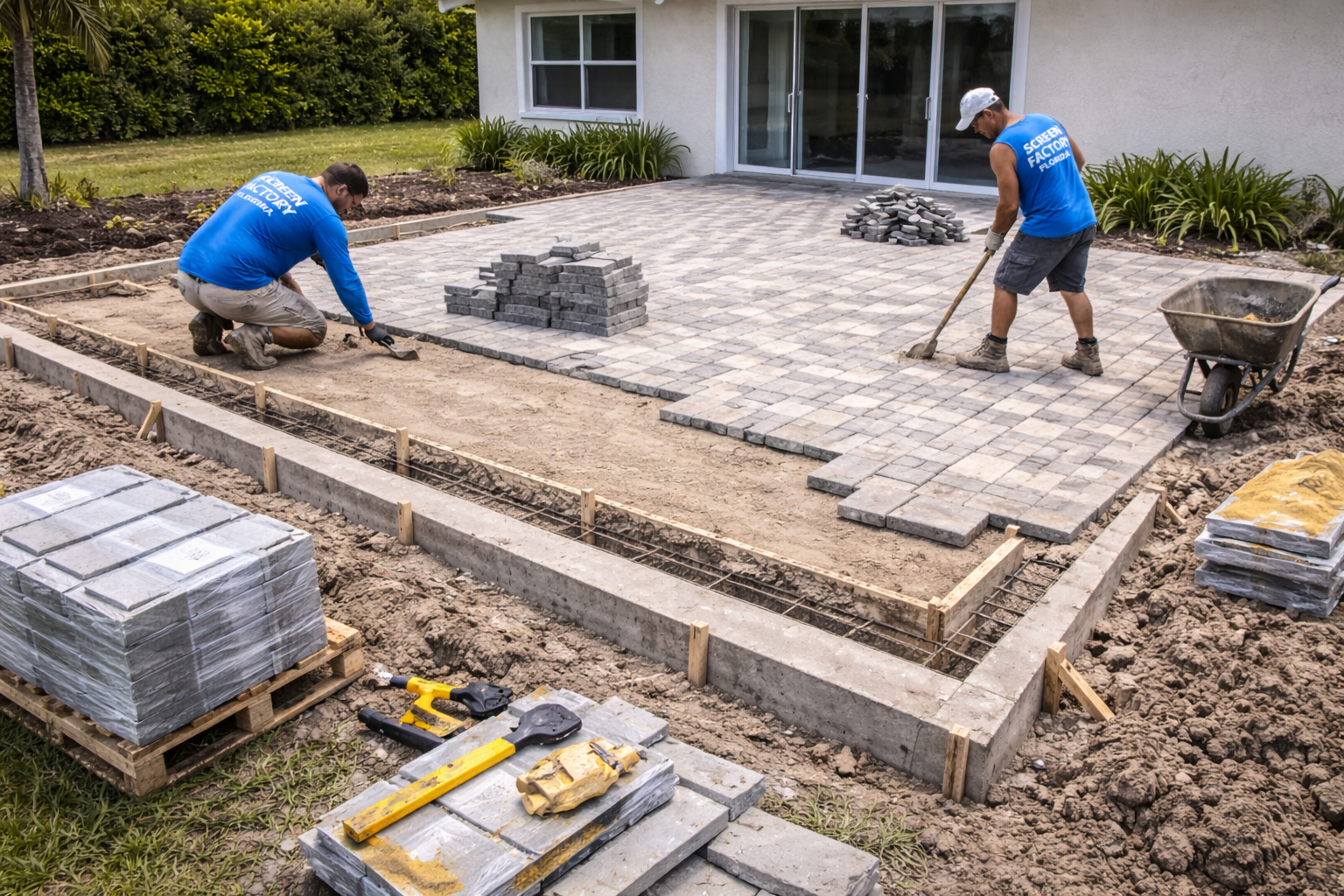 footer and pavers