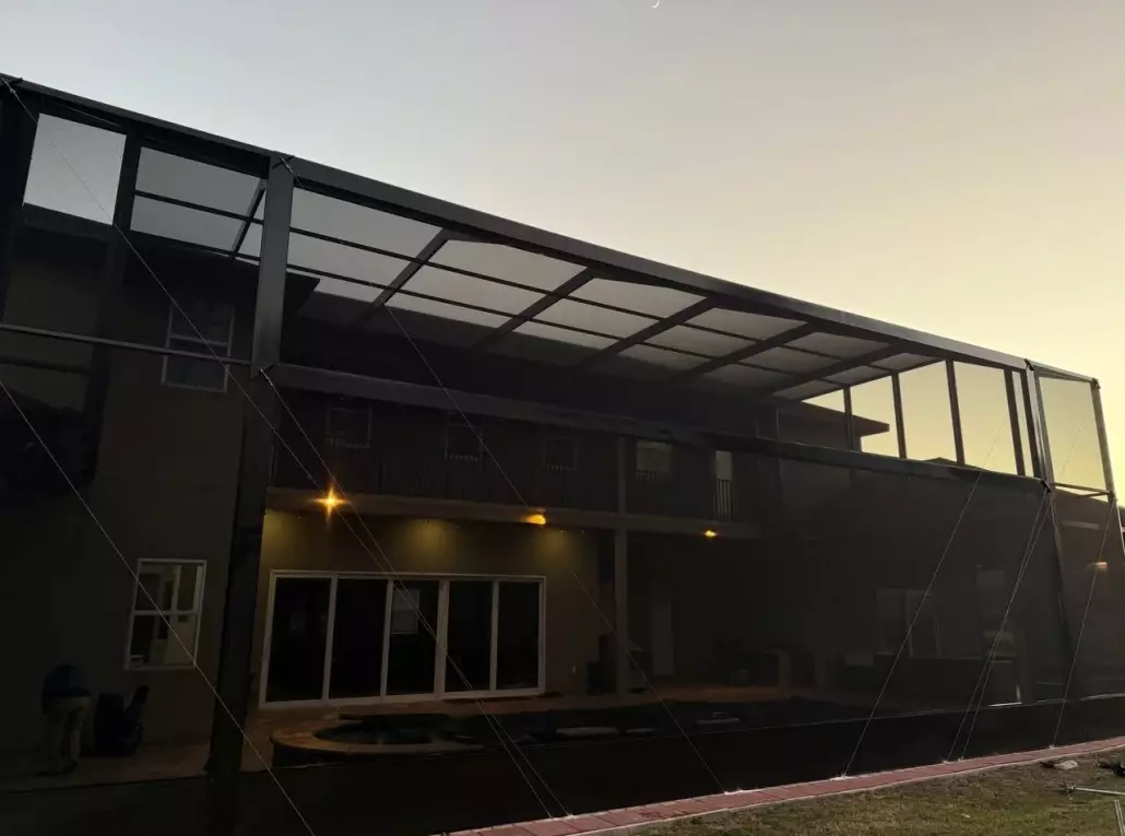 Before and After: Pool Cage Replacement in Lutz, FL with Mansard Roof