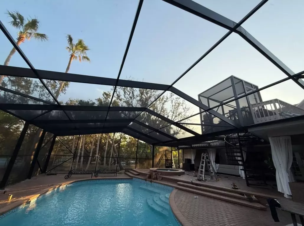 Before and after: stunning pool enclosure upgrade in Clearwater