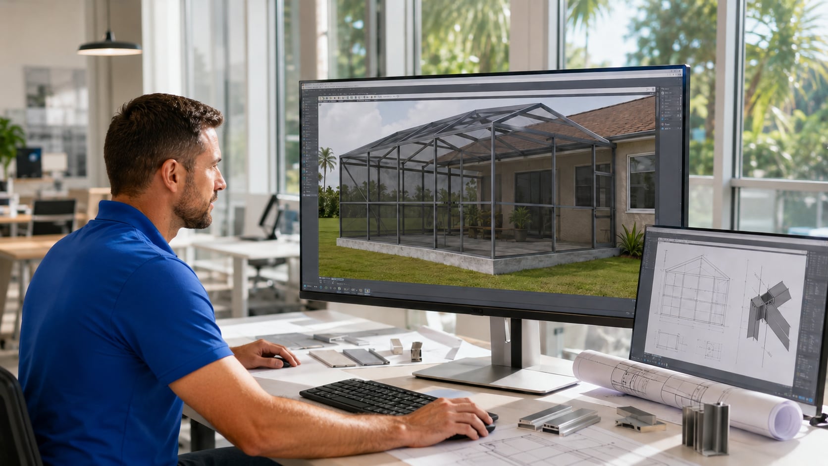 3d visualization engineering design screen enclosure Florida