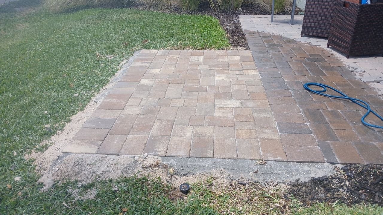 screen lanai paver installation