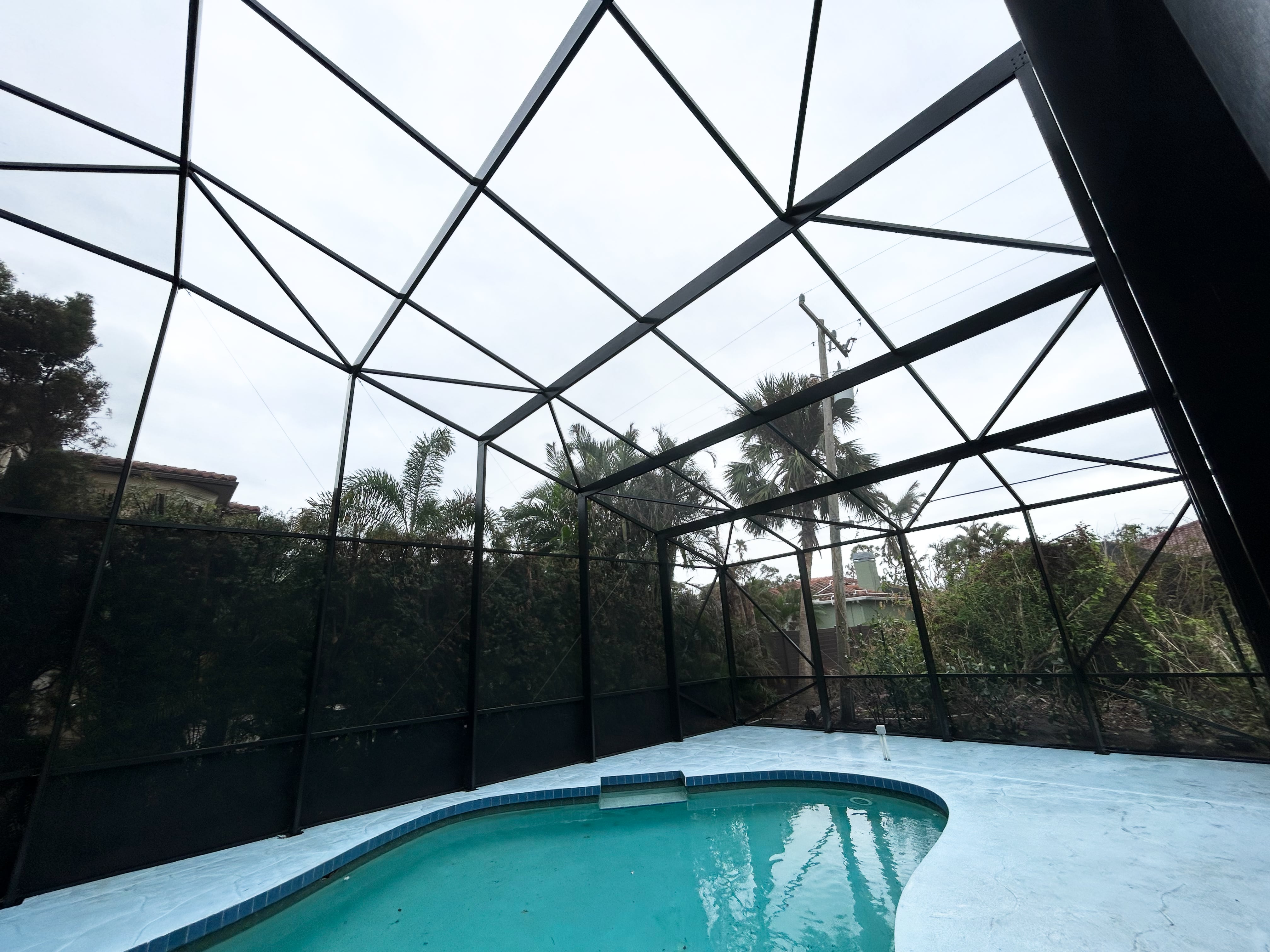 Two story screen pool cage project Venice FL