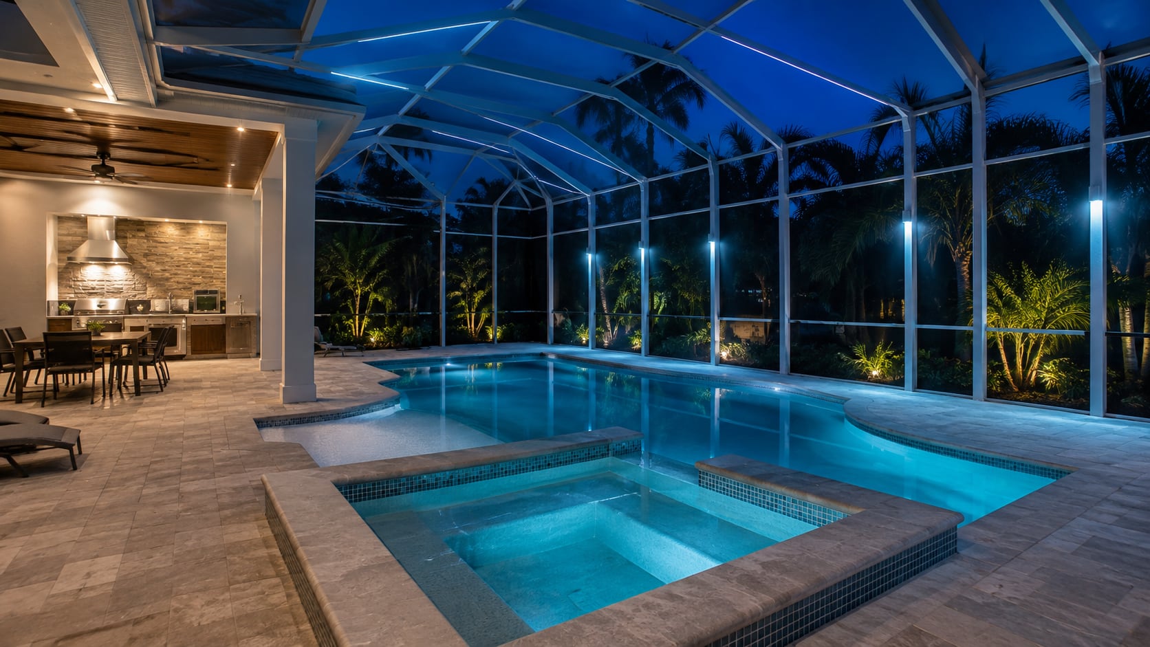 Example views needed for a pool cage lighting estimate