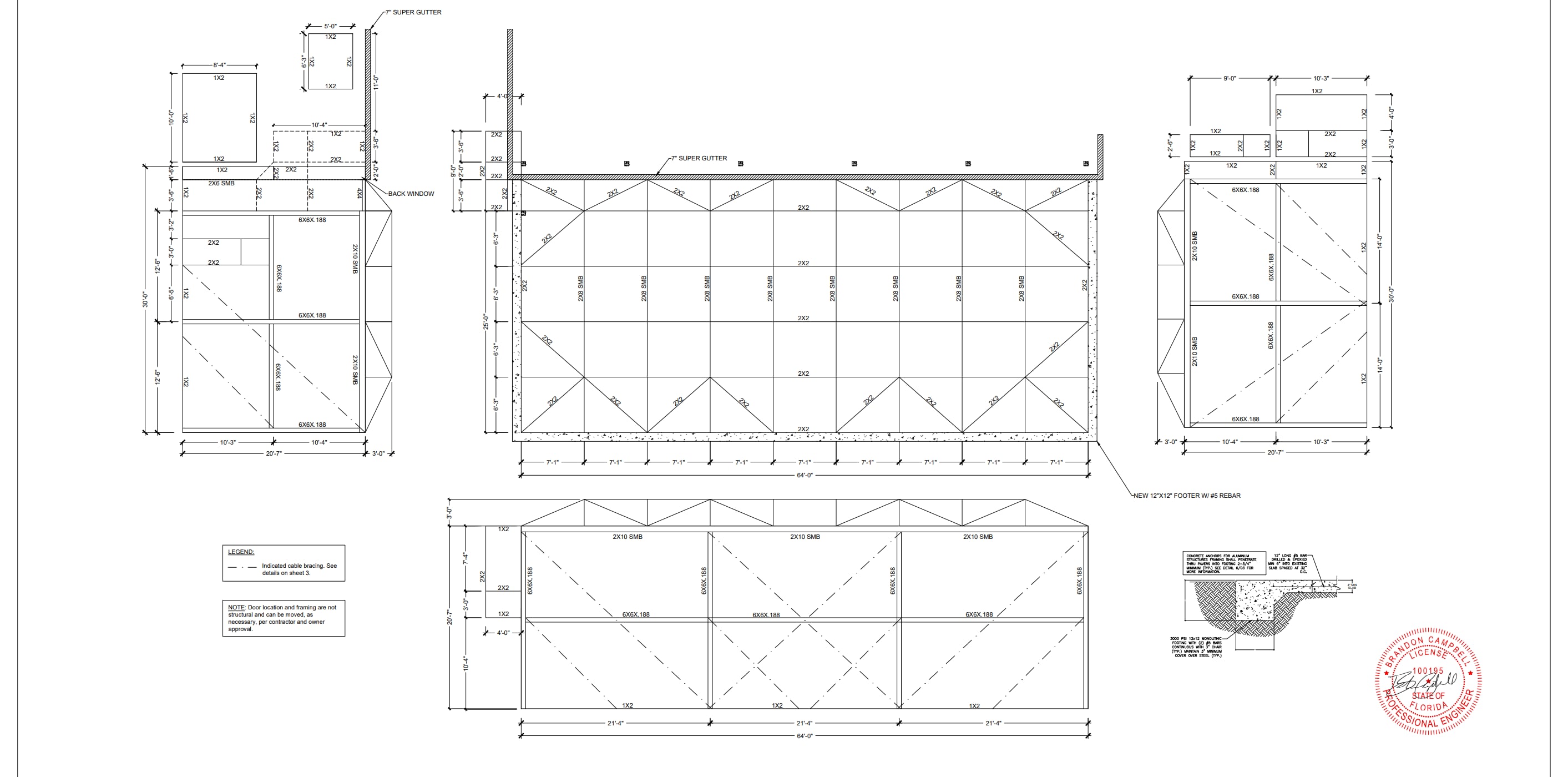 Engineering Plan Two Story Screen Enclosure Sanibel FL