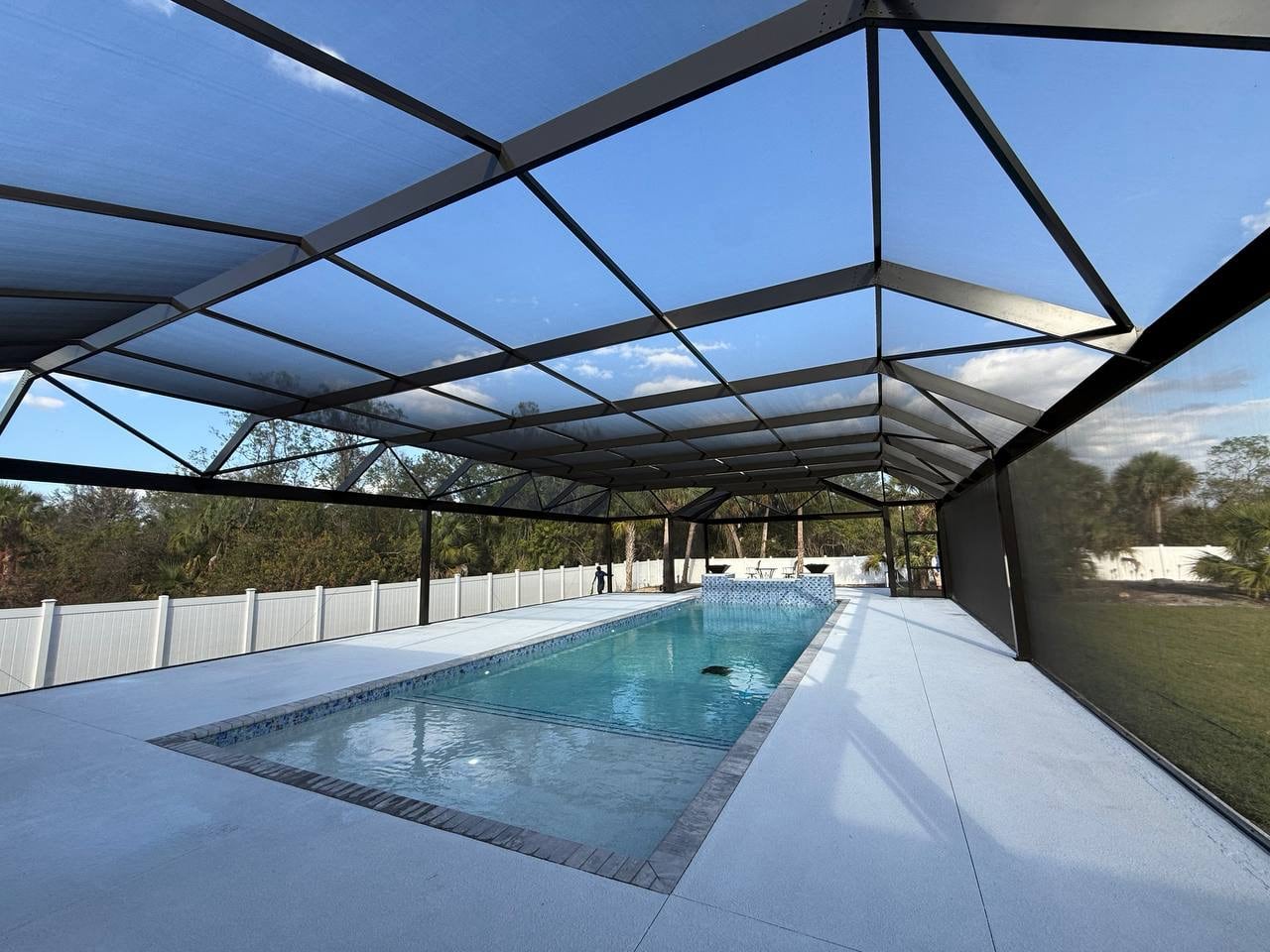Panoramic pool enclosure wide angle
