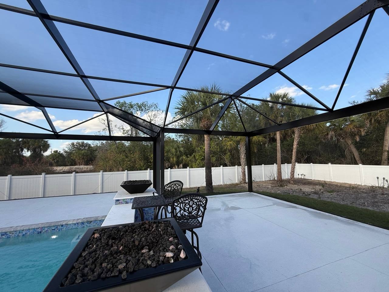 Screened pool lanai outdoor living space