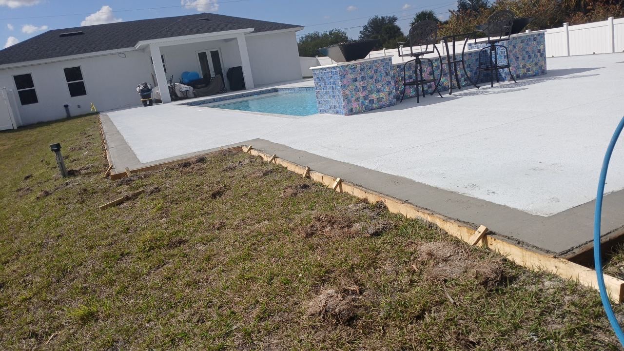 Pool cage concrete footing curing lehigh acres