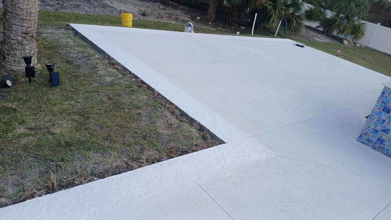 Finished painted pool enclosure footing lehigh acres FL