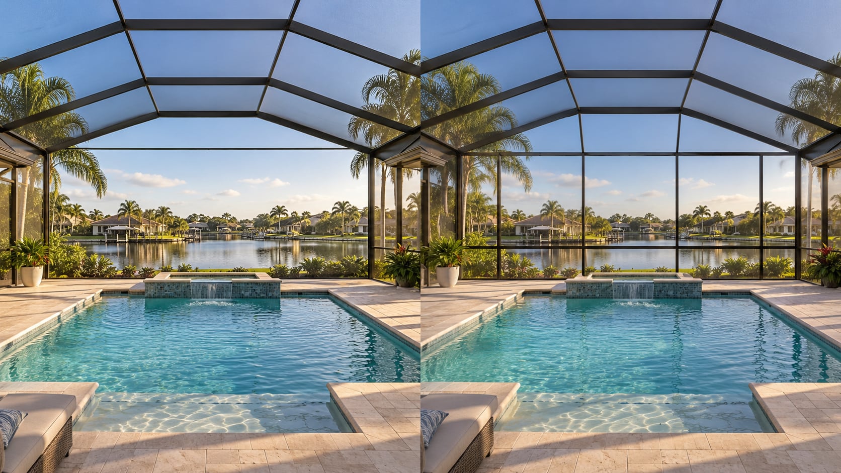 Panoramic vs standard pool enclosure florida